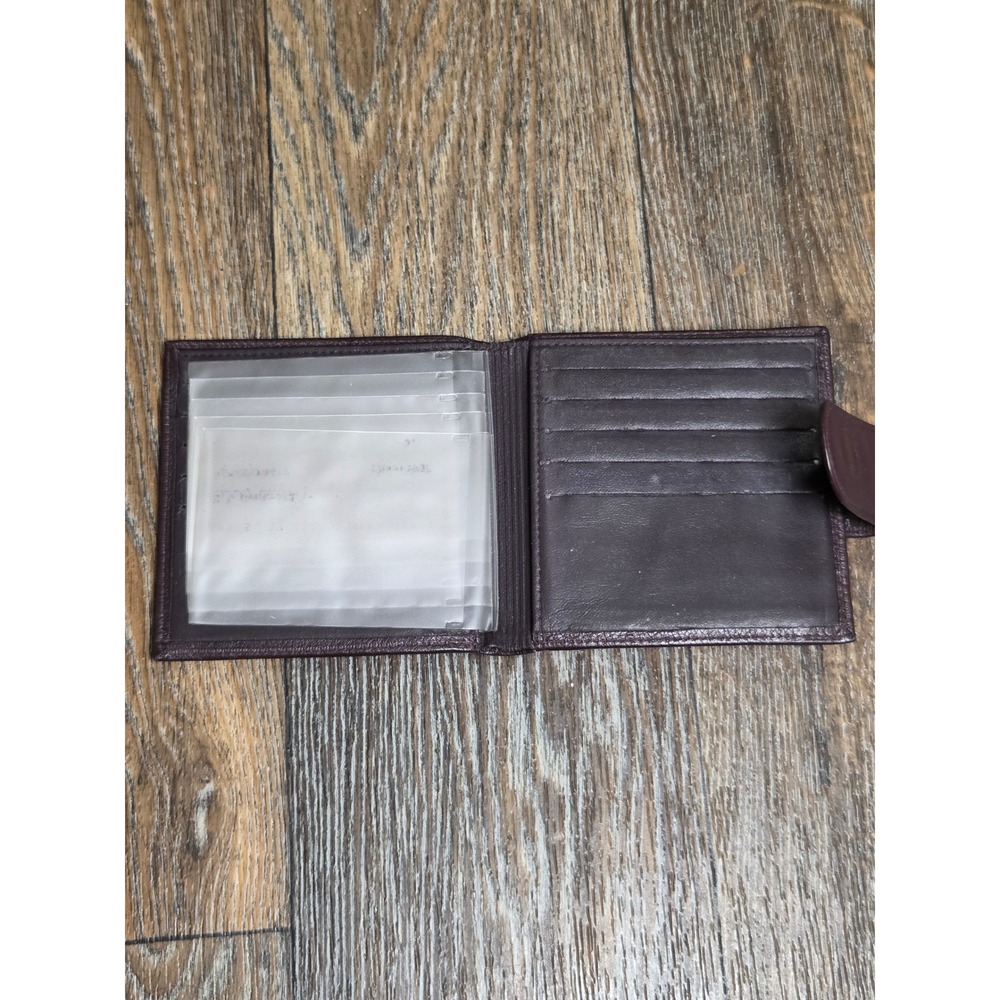 Buxton Velvet Nappa Cowhide Leather Bifold Wallet Burgundy Snap Tab Coin Pocket - Picture 4 of 5